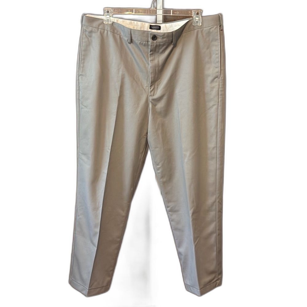 Lands' End Mens Chinos Pants Traditional Fit 42x30 Stretch Tab Waist 100% Cotton